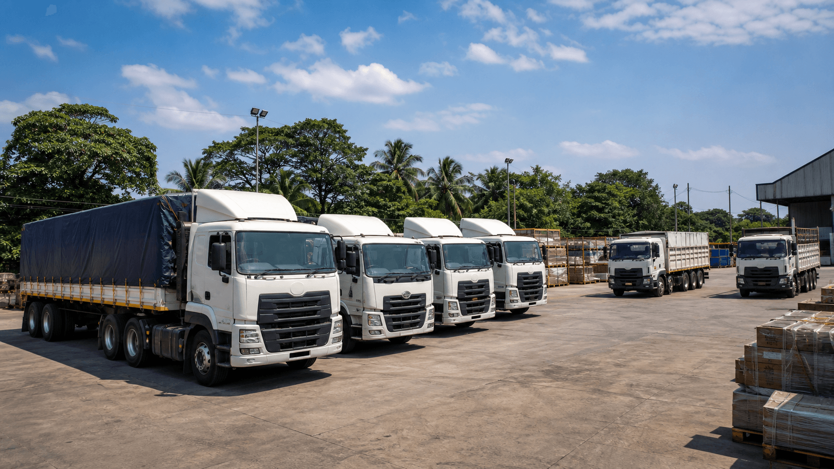 Professional truck and cargo transportation operation